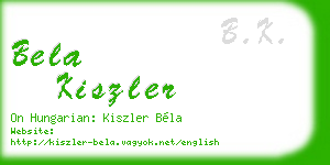 bela kiszler business card