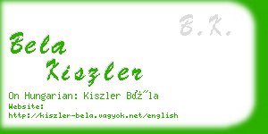 bela kiszler business card